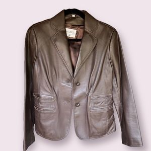 Vintage Pamela McCoy Leather Jacket- Brown/Dark XS